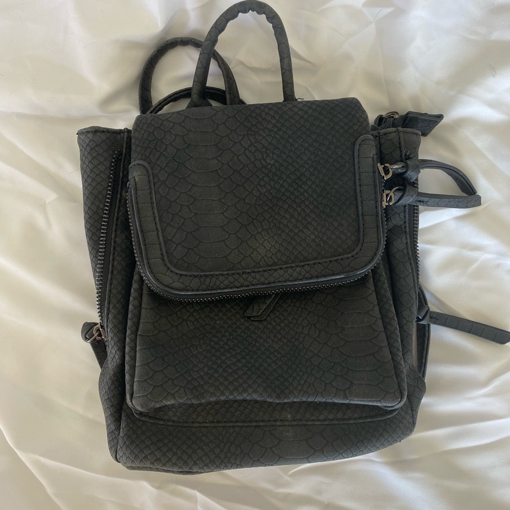 Mini backpack black snake print leather target